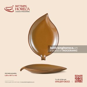Đĩa lá xoài 26 x 17cm - Cam Mộc