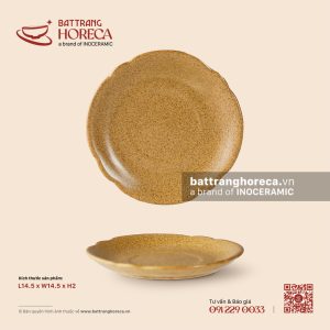 Đĩa lót hoa 14.5cm – Hoàng Sa – Men tấm