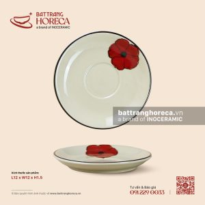 Đĩa lót tách 12cm - Yên Hồng - Men ngà