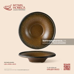 Đĩa nón sâu 3 chân thấp 26cm - Nham Viên