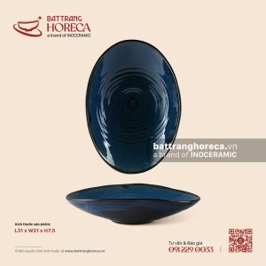 Đĩa salad méo 31 x 21cm - Lam Dạ