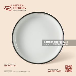 Đĩa salad thẳng thành 24cm - Bạch Diêm