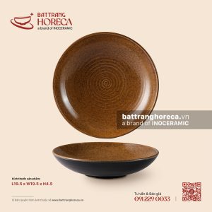 Đĩa salad tròn 19.5cm – Ô Thổ – Men tấm