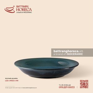 Đĩa salad tròn loe 22cm – Lam Dạ