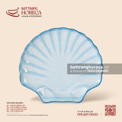 Đĩa sò – Biển Xanh – Men hoả biến