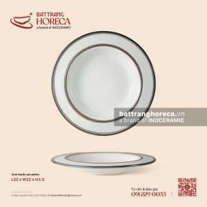 Đĩa súp (soup) vành 22cm - Bạch Diêm