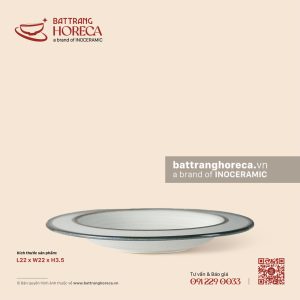 Đĩa súp (soup) vành 22cm - Bạch Diêm