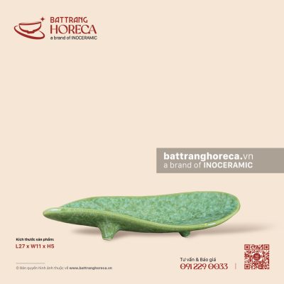 Đĩa sushi 27 x 11cm – Lục Thạch – Men màu