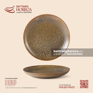 Đĩa tròn - Thổ Viêm - Men hoả biến - Bát Tràng Horeca Đĩa tròn - Thổ Viêm - Men hoả biến