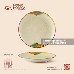 Đĩa nông tròn – Hoàng Diệp – Men hoả biến