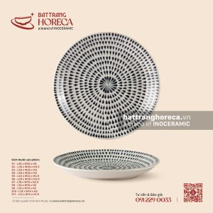Đĩa tròn – Loang – Men ngà