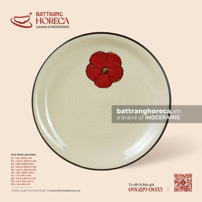 Đĩa tròn – Yên Hồng – Men ngà