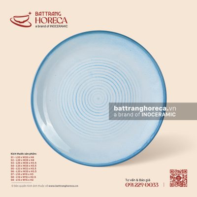 Đĩa tròn – Biển Xanh – Men hoả biến