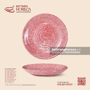 Đĩa tròn ảo - Hồng Thạch - Bát Tràng Horeca Đĩa tròn ảo - Hồng Thạch