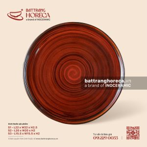 Đĩa tròn bệt (pizza) - Nâu Trầm