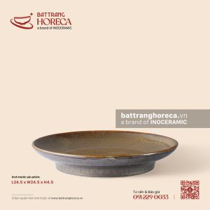 Đĩa tròn chân cao 24.5cm - Thổ Viêm