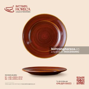 Đĩa tròn hai (2) lá - Nâu Trầm