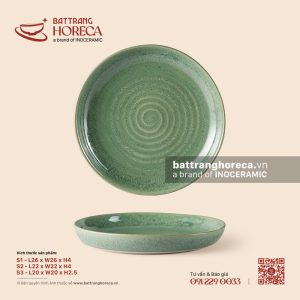 Đĩa tròn sâu - Bích Diệp - Men hoả biến