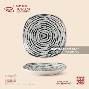 Đĩa vuông ảo – Loang – Men ngà