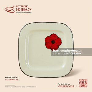Đĩa vuông sâu lòng - Yên Hồng