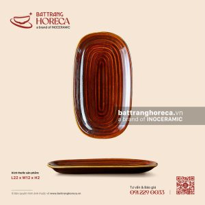 Đĩa xoài 22 x 12cm - Nâu Trầm