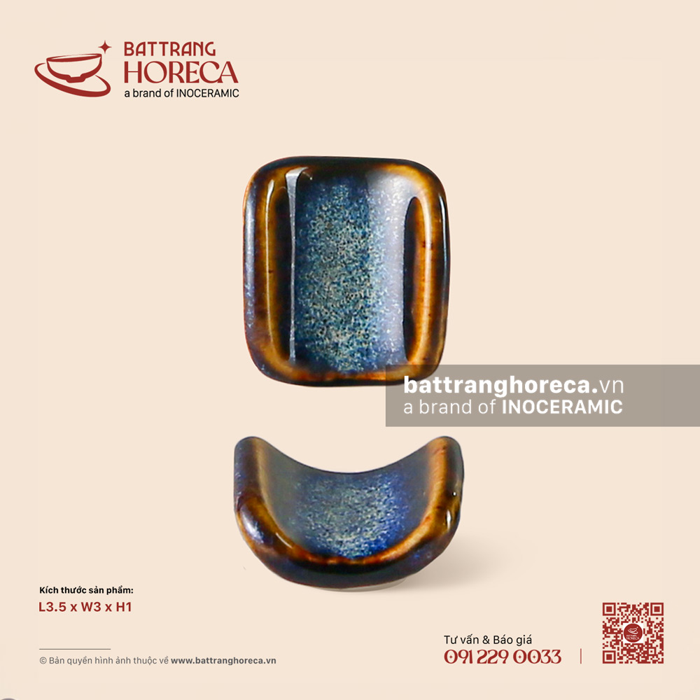 Gác đũa bé 3.5 x 3cm - Lam Vân - Bát Tràng Horeca Gác đũa bé 3.5 x 3cm - Lam Vân