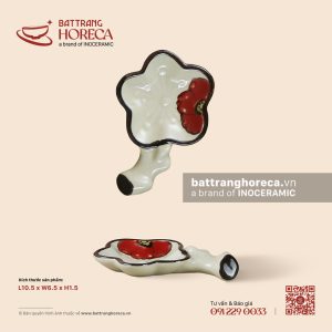 Gác đũa hoa 10.5 x 6.5cm - Yên Hồng - Men ngà