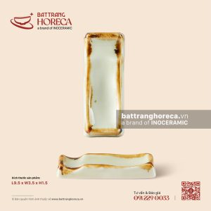 Gác đũa thìa 9.5 x 3.5cm – Hoàng Diệp – Men hoả biến