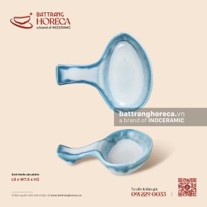 Gác đũa thìa chung 9 x 7.5cm – Biển Xanh – Men hoả biến