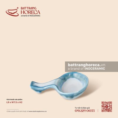 Gác đũa thìa chung 9 x 7.5cm – Biển Xanh – Men hoả biến