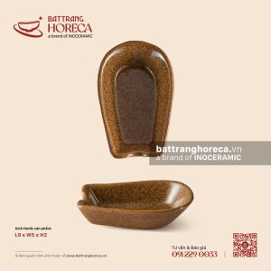 Gác thìa đơn 9 x 5cm – Ô Thổ – Men tấm - Bát Tràng Horeca Gác thìa đơn 9 x 5cm – Ô Thổ – Men tấm