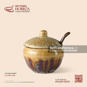 Hũ đựng đường kèm thìa 7cm - Kim Sa