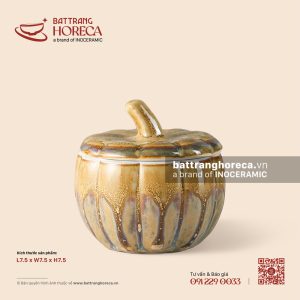 Hũ kẹo mứt dáng quả bí 7.5cm - Kim Sa