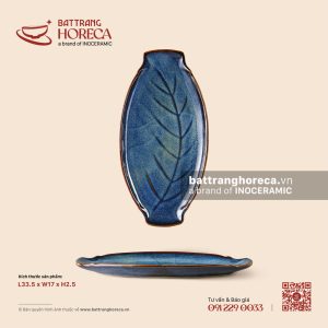 Khay bầu dục (oval) cá 33.5 x 17cm - Lam Vân