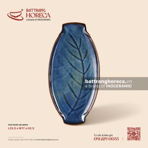 Khay bầu dục (oval) cá 33.5 x 17cm - Lam Vân