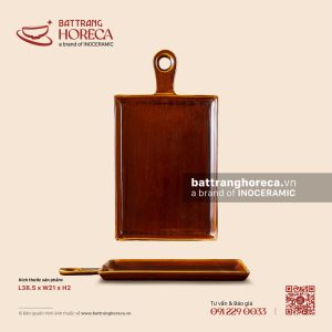Khay chữ nhật có cán 38.5 x 21cm - Nâu Trầm