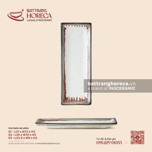 Khay chữ nhật dài - Bạch Diêm