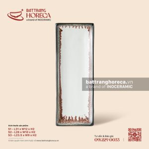 Khay chữ nhật dài - Bạch Diêm