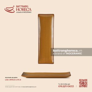 Khay chữ nhật dài vân chuối 32 x 10.5cm - Cam Mộc