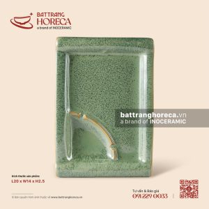 Khay chữ nhật kèm ngăn sốt 20 x 14cm - Bích Diệp