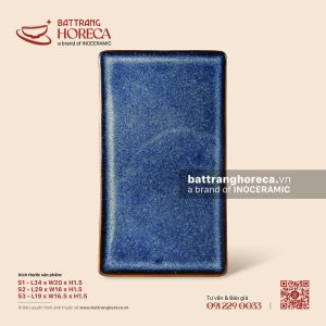 Khay chữ nhật phẳng (khay sushi) 19 x 16.5cm - Lam Vân