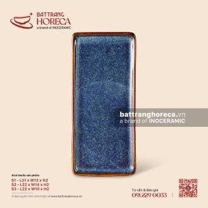 Khay chữ nhật viền thành dài - Lam Vân