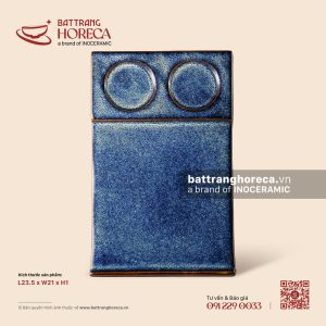 Khay chữ nhật với 2 ngăn sốt 23.5 x 21cm - Lam Vân