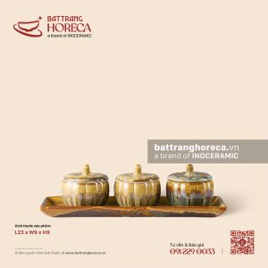 Khay hũ đựng kẹo mứt quả bí 23 x 9cm - Kim Sa