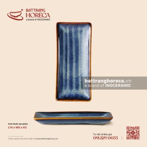 Khay khăn 14 x 8cm - Lam Vân - Bát Tràng Horeca Khay khăn 14 x 8cm - Lam Vân