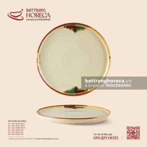 Khay pizza (đĩa bệt) – Hoàng Diệp – Men hoả biến
