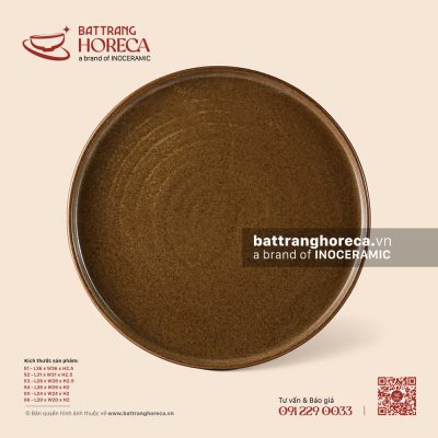 Khay pizza (đĩa bệt) – Ô Thổ – Men tấm