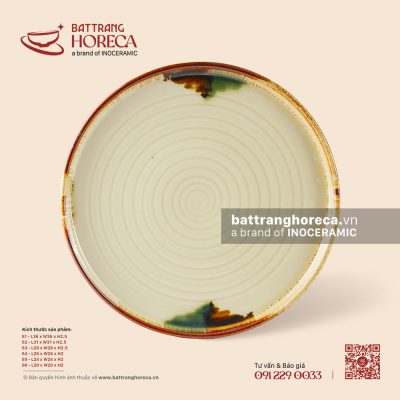 Khay pizza (đĩa bệt) – Hoàng Diệp – Men hoả biến