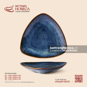 Khay tam giác – Lam Vân - Bát Tràng Horeca Khay tam giác – Lam Vân
