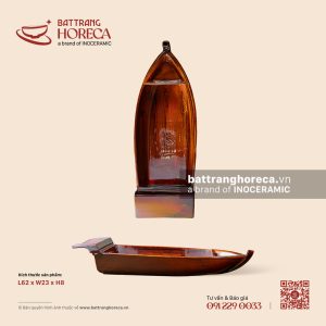 Khay thuyền sushi 62 x 23cm - Nâu Trầm